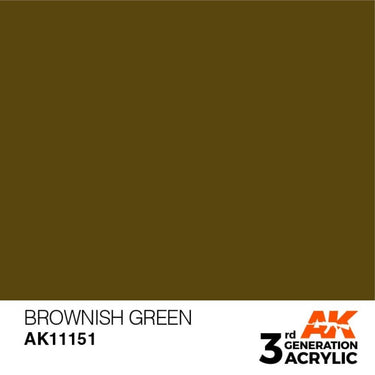 AK Interactive AK11151 Brownish Green Acrylic Paint 17ml (3rd Generation)